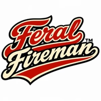 Feral Fireman logo in red, black, and cream