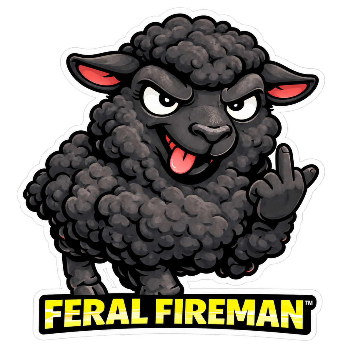 Black sheep Feral Fireman helmet tattoo
