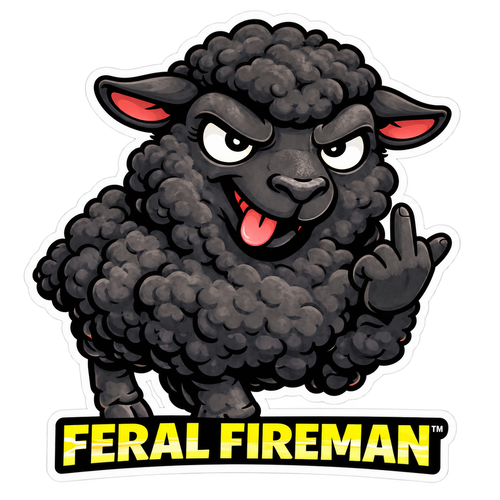 Black sheep Feral Fireman helmet tattoo
