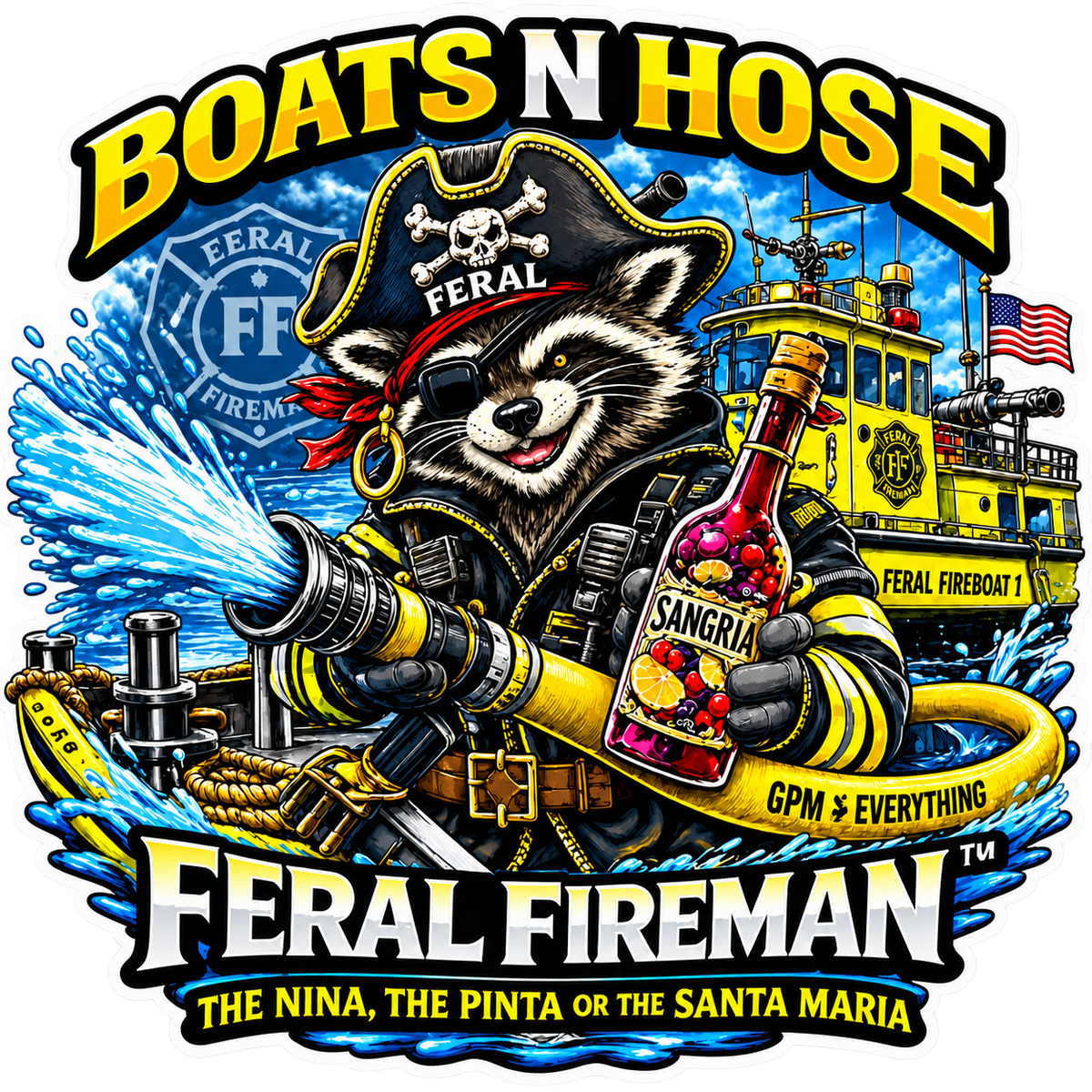 Boats N Hose Feral Fireman decal