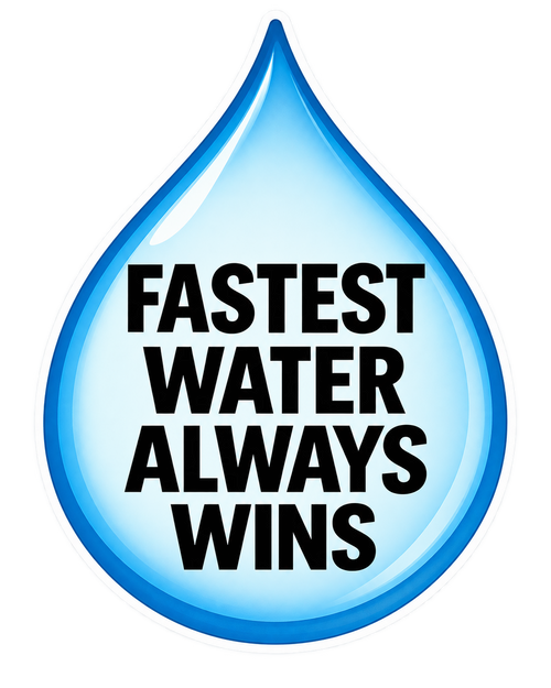 Fastest Water Always Wins helmet tattoo