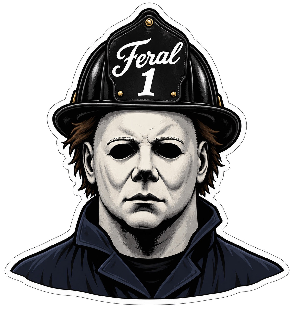Feral 1 Myers helmet tattoo