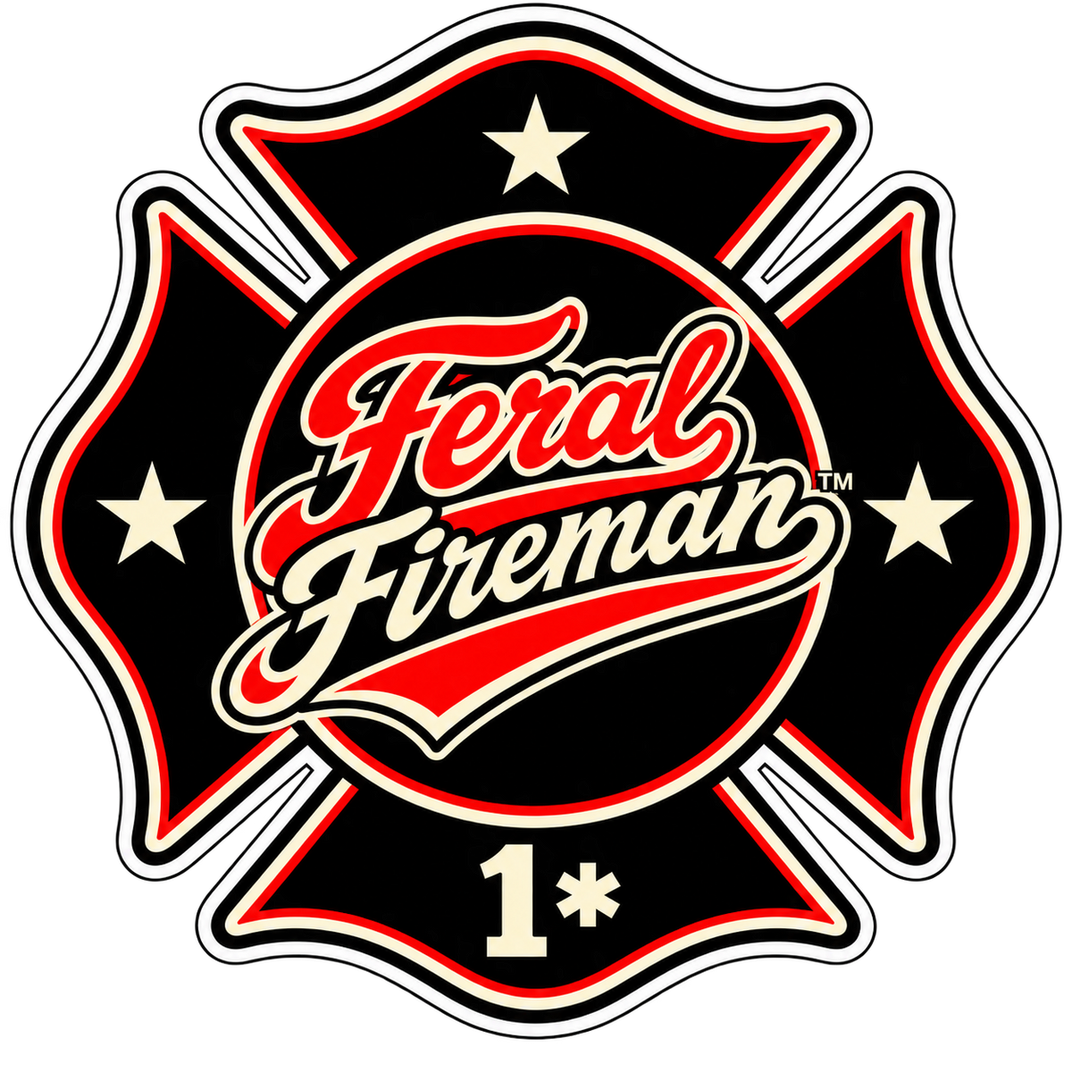Feral Fireman Maltese Cross decal