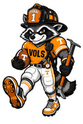 Feral Fireman raccoon football helmet tattoo in Tennessee colors
