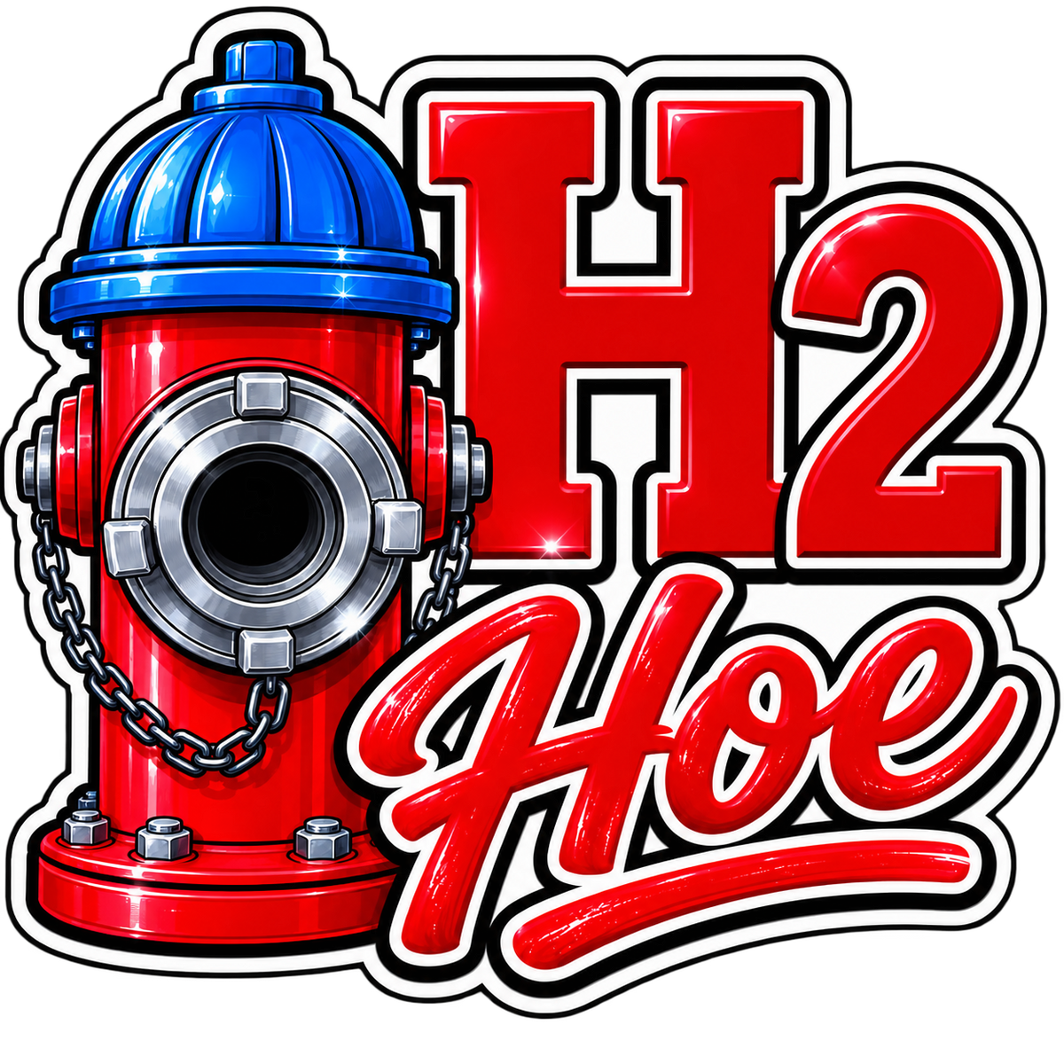H2 Hoe fire hydrant decal