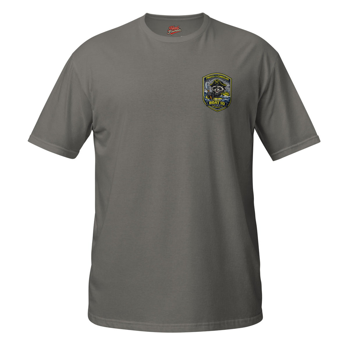 ACFD Sydney’s Bluff Soft Style Feral Fireman Essential Tee in charcoal, front view