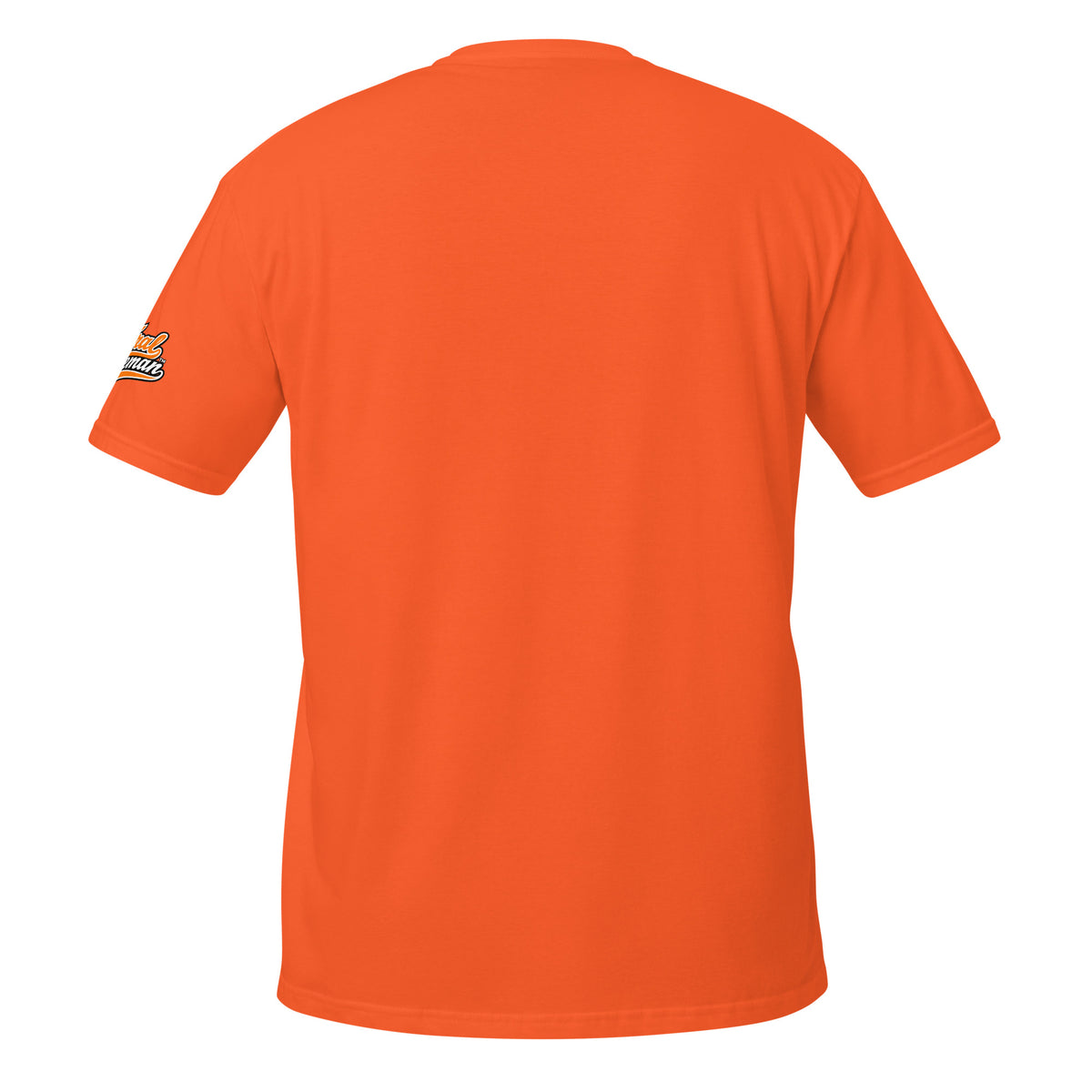 Smokey Soft Feral Fireman Essential Tee in orange, back view