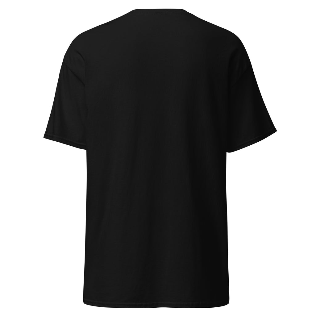 Allegedly Feral Fireman Essential Tee in black, back view
