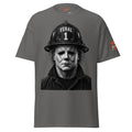 Feral Mike Feral Fireman Essential Tee in charcoal, front view