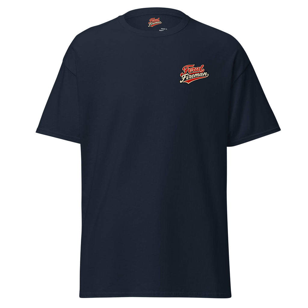 Felon Feral Fireman Essential Tee in navy, front view