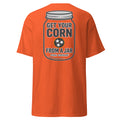 Corn Feral Fireman Essential Tee in orange, back view