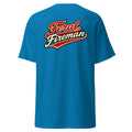 Logo Shirt Feral Fireman Essential Tee in sapphire, back view
