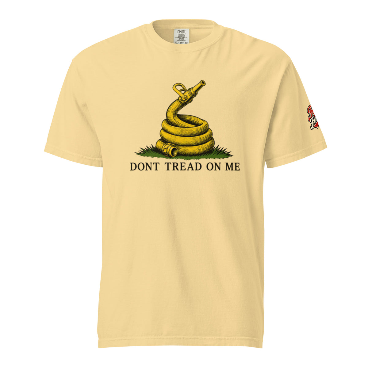 Gadsden Feral Fireman Comfort Tee in butter, front view