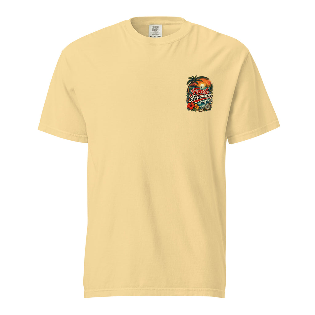 Magic Feral Fireman Comfort Tee in butter, front view