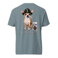 I Got That Dog in Me – Ice Blue Feral Fireman Comfort Tee in ice blue, back view