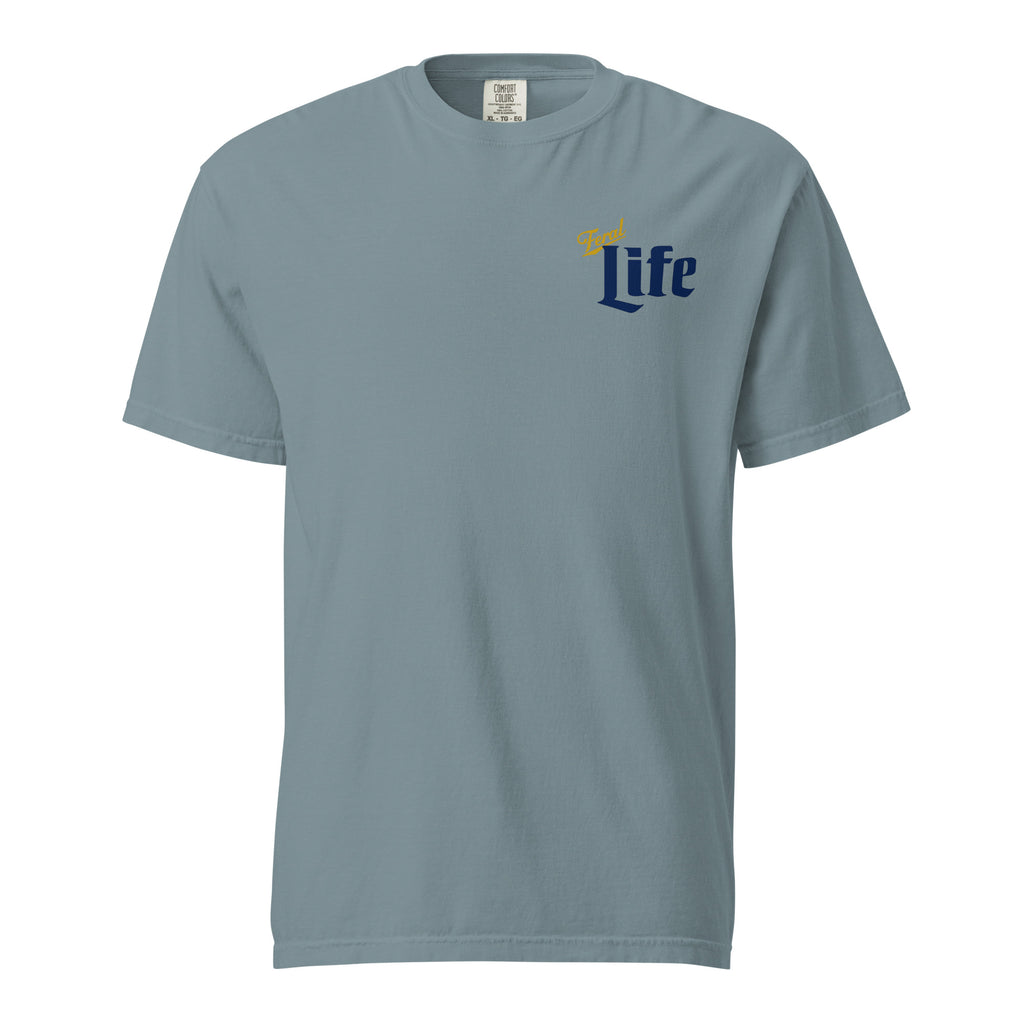 I Got That Dog in Me – Ice Blue Feral Fireman Comfort Tee in ice blue, front view