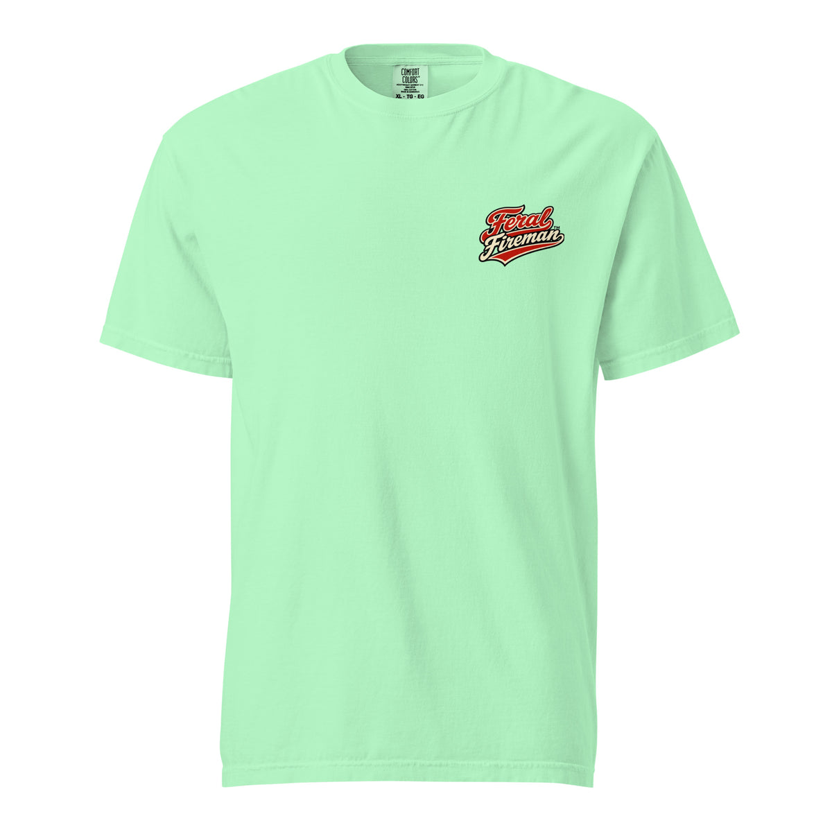 Caribbean Magic Feral Fireman Comfort Tee in island reef, front view